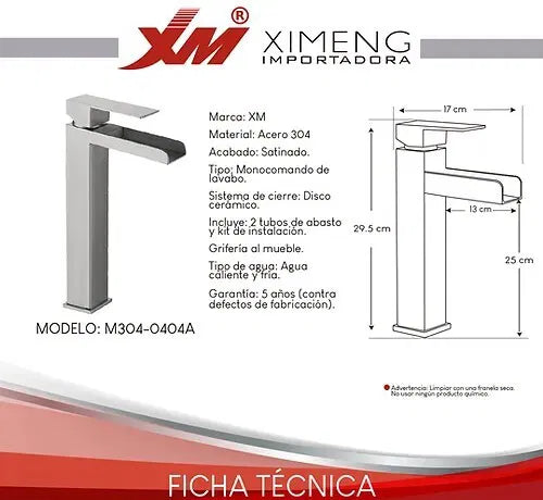 Mezcladora para baño MC304-0404A XIMENG